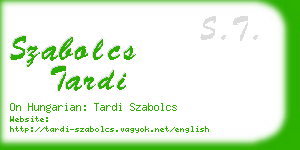 szabolcs tardi business card